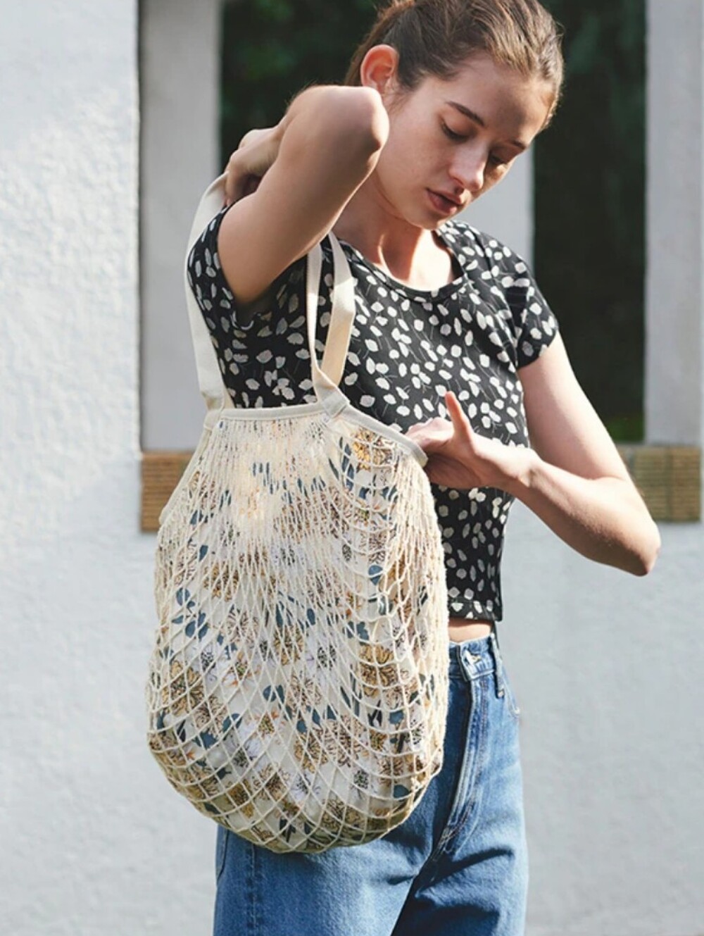 Uniqlo + Paul & Joe Canvas Mesh Tote Bag in Natural - Lightweight Everyday Carry